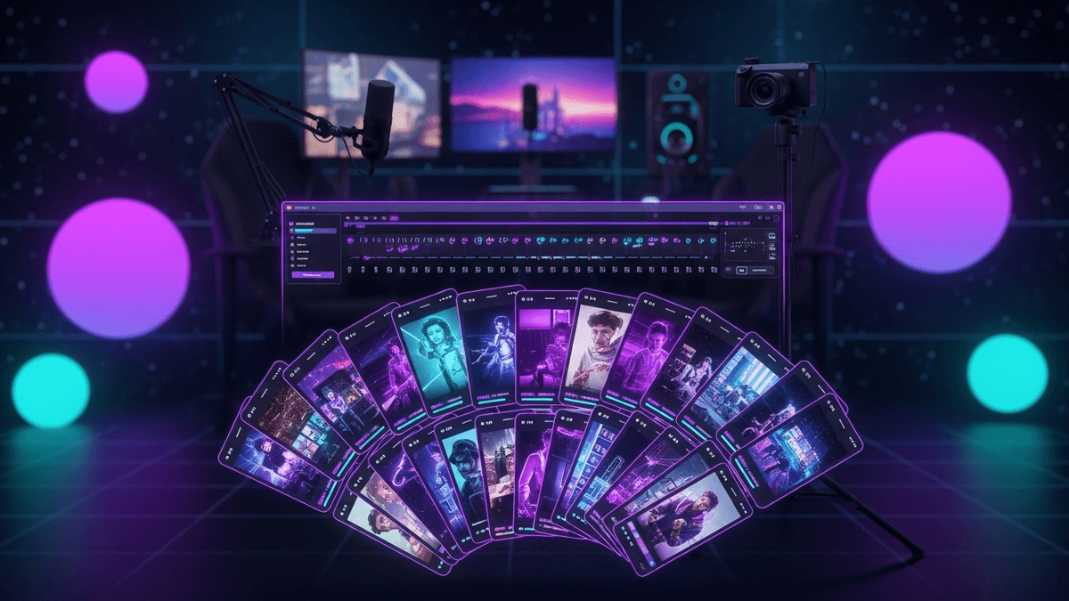 Schéma visuel : 1 stream Twitch génère 30 clips verticaux multi-plateformes